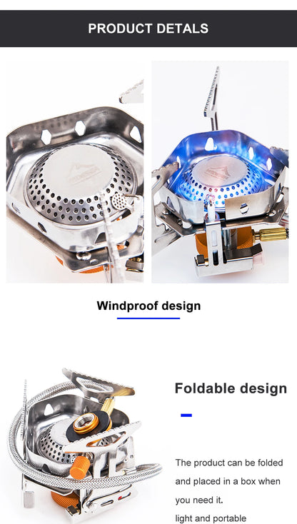 Widesea Camping Wind Proof Gas Burner Outdoor