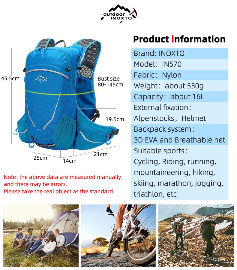 16L Outdoor Mountaineering Hiking Bike Riding Hydration Water Bag