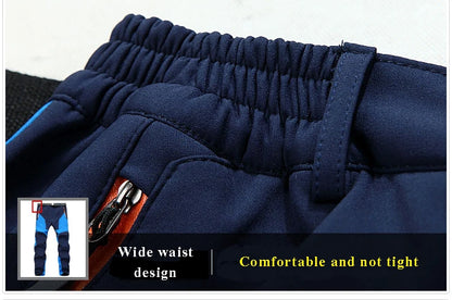 NUONEKO Men Winter Fleece Trekking Pants Outdoor Nature Hike Camping Waterproof