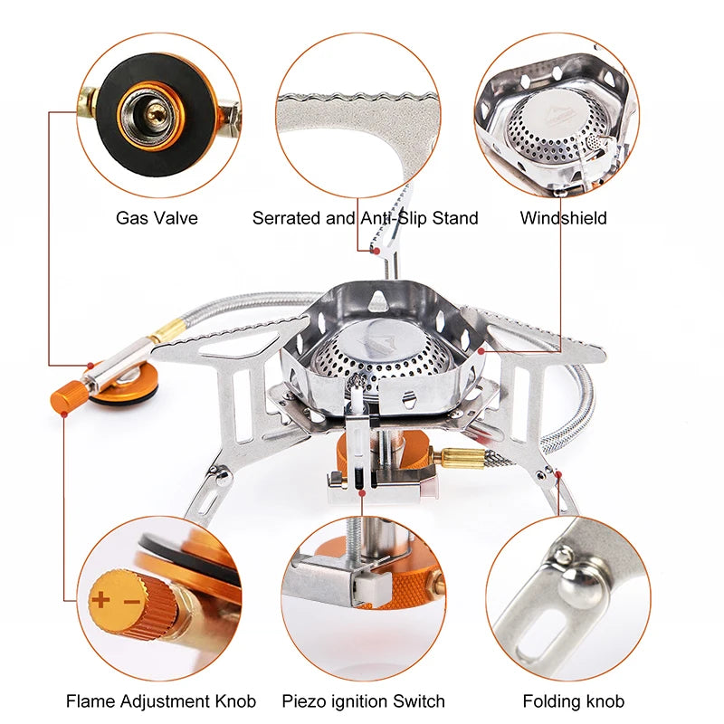 Widesea Camping Wind Proof Gas Burner Outdoor