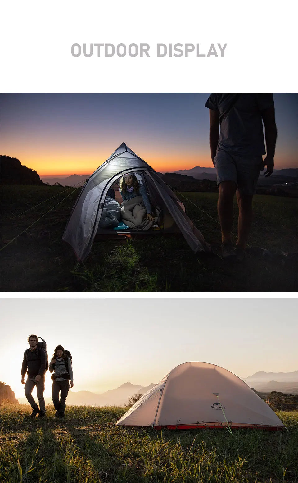 Upgraded Cloud Up 2 Ultralight  Free Standing 20D Fabric Camping Tents