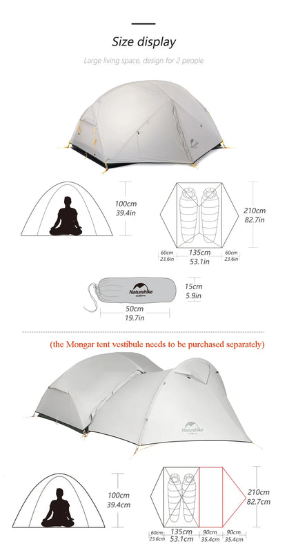 Camping Tent 2 Person Mongar Ultralight Tent