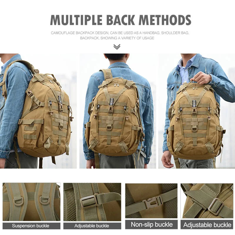 40L Camping Backpack Men's Bag Travel Bags Tactical Bag