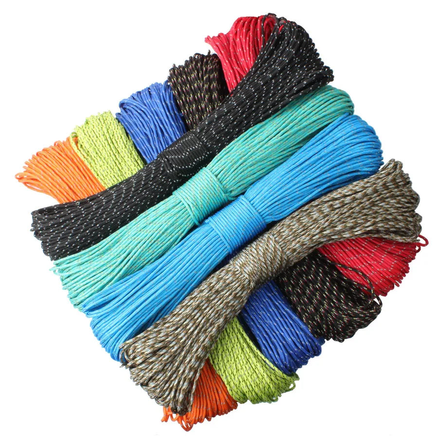 CAMPINGSKY Paracord 2mm Reflective Rope 3 Strand Core Outdoorhiking