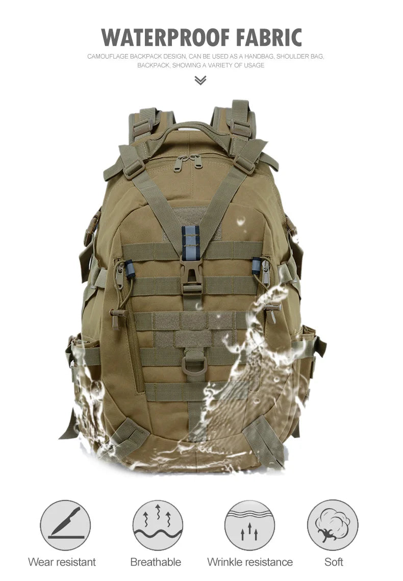 40L Camping Backpack Men's Bag Travel Bags Tactical Bag