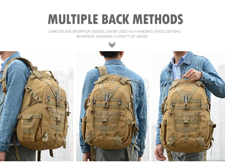 40L Camping Backpack Men's Bag Travel Bags Tactical Bag