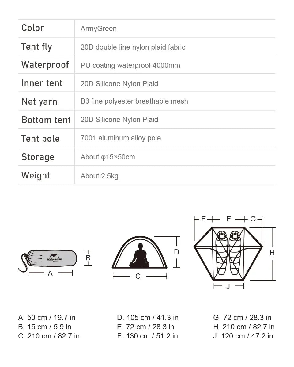 Ultralight 2 Persons Camping Hiking Outdoor Tent