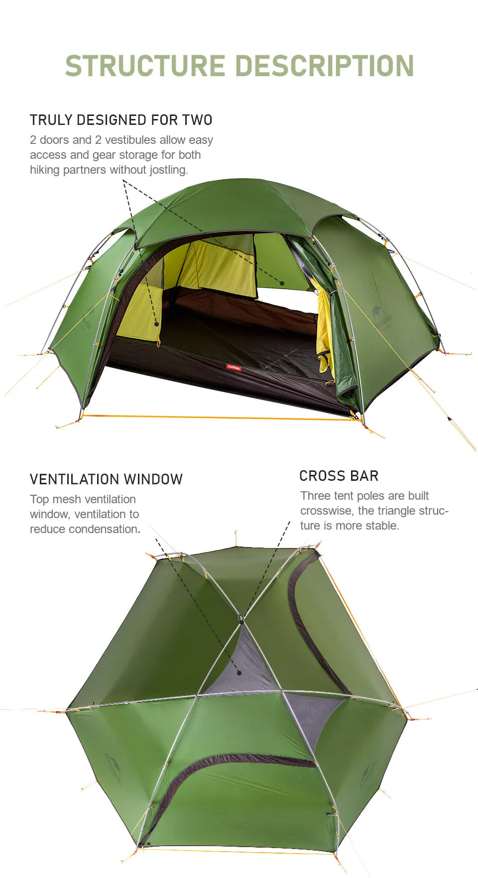 Ultralight 2 Persons Camping Hiking Outdoor Tent