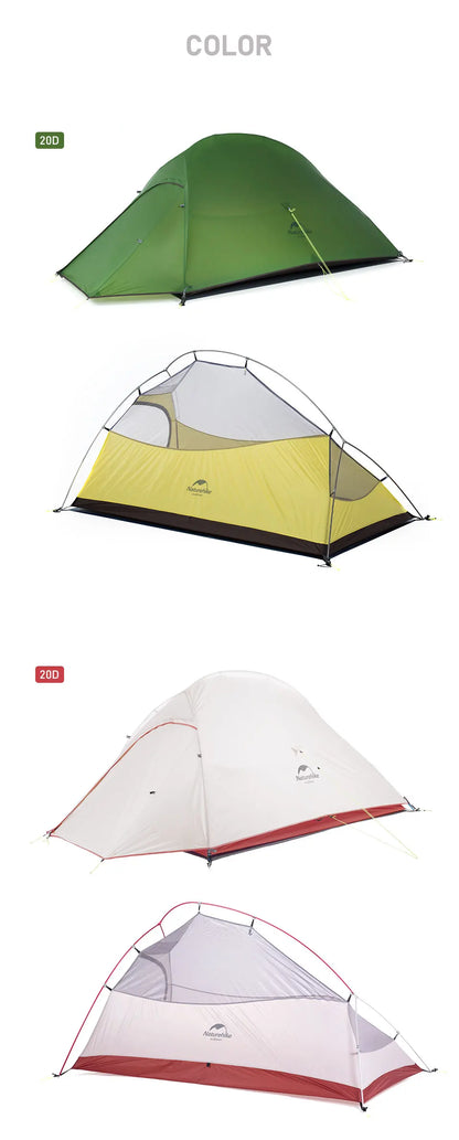 Upgraded Cloud Up 2 Ultralight  Free Standing 20D Fabric Camping Tents