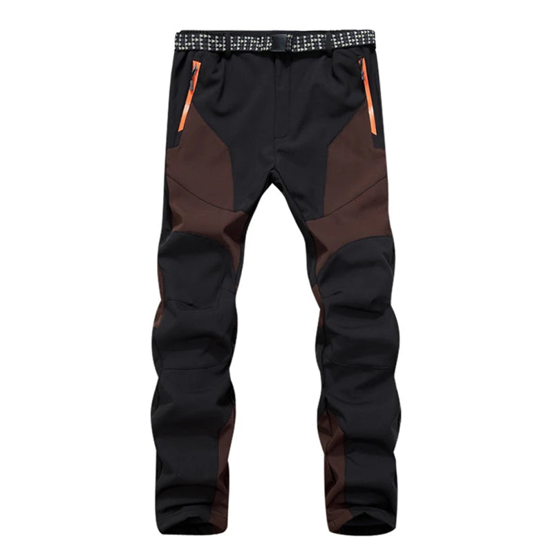 NUONEKO Men Winter Fleece Trekking Pants Outdoor Nature Hike Camping Waterproof