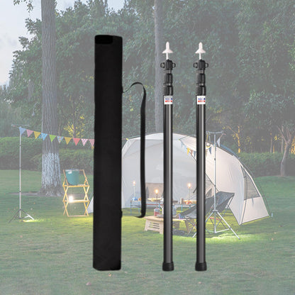 Aluminum Tarp Poles Heavy Duty Set of 2, 95~234cm Telescoping Lightweight Tent Poles