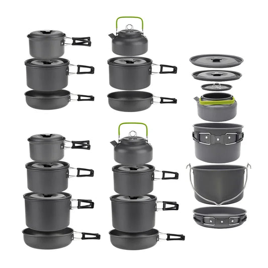 Camping Cookware Set for 1-7 Persons, Lightweight and Portable