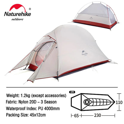 Naturehike Camping Tent Mongar 2 Persons Tent Cloud Up 1 2 3 Person Tent