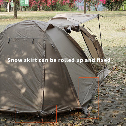 Fireproof Hot Extend Dome with with Stove Jack & Snow Skirt, Tent 2 Person