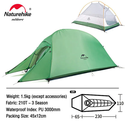 Naturehike Camping Tent Mongar 2 Persons Tent Cloud Up 1 2 3 Person Tent