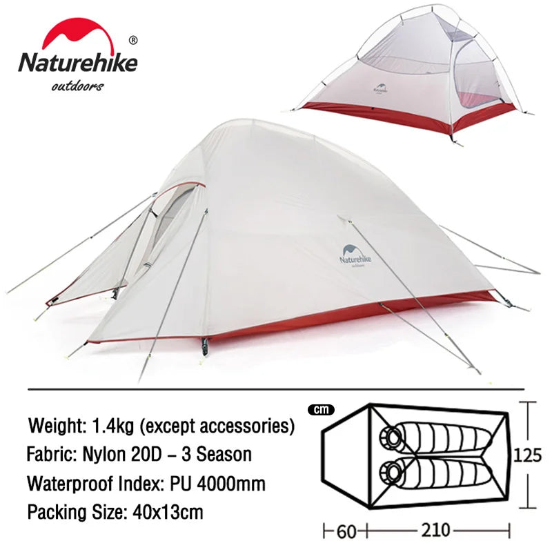 Naturehike Camping Tent Mongar 2 Persons Tent Cloud Up 1 2 3 Person Tent