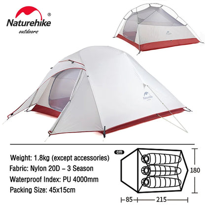 Naturehike Camping Tent Mongar 2 Persons Tent Cloud Up 1 2 3 Person Tent