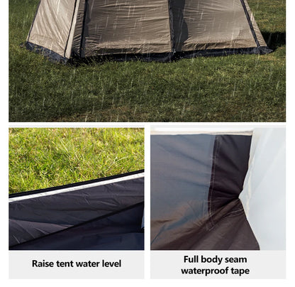 Two-Room office Outdoor Camping Family 6-10 People Double-Layer Large Tent