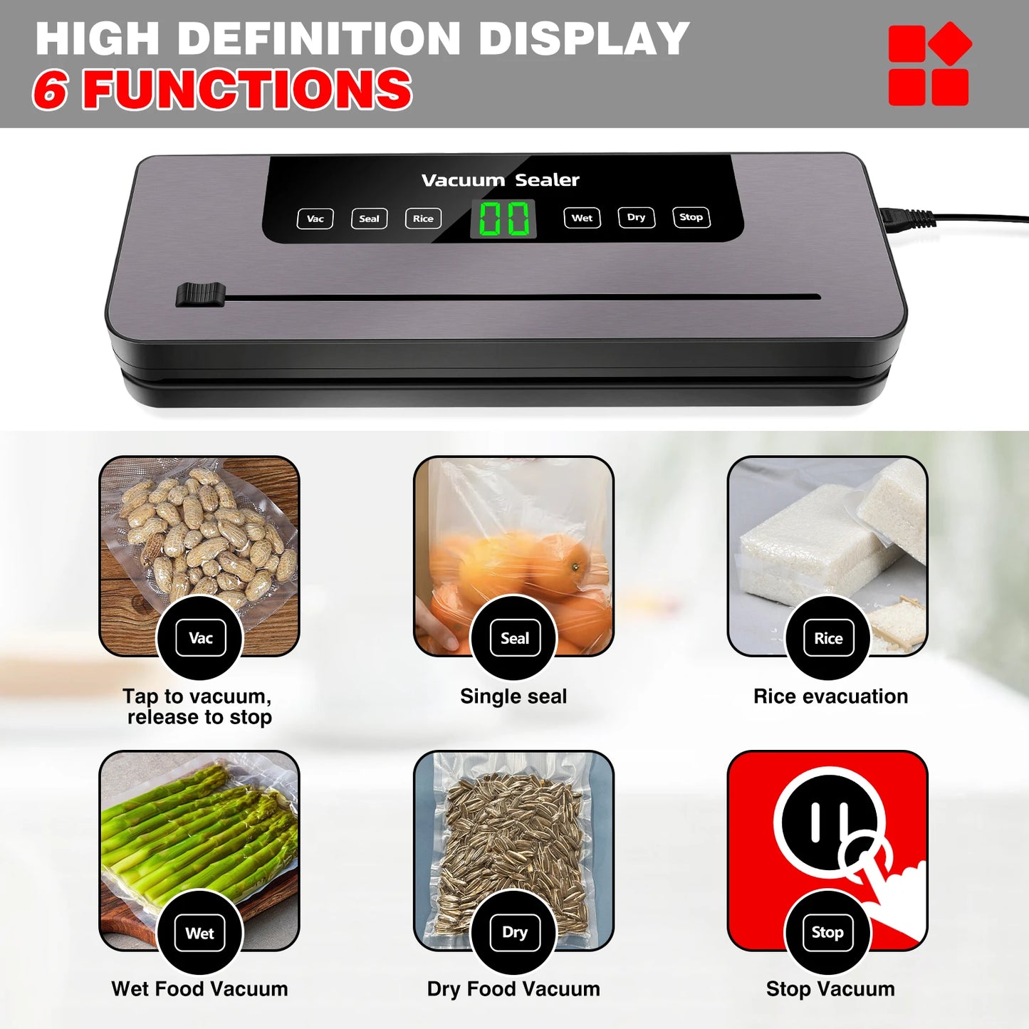 DayPlus Electric Sealing Machine Automatic Vacuum Sealer