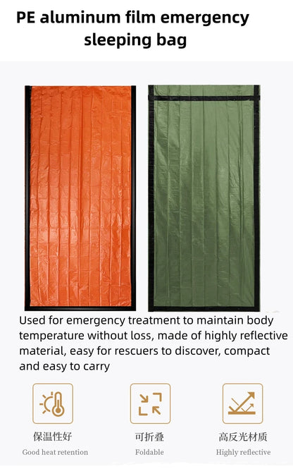 Outdoor Emergency Sleeping Bag PE Aluminum Film Warm Windproof Waterproof