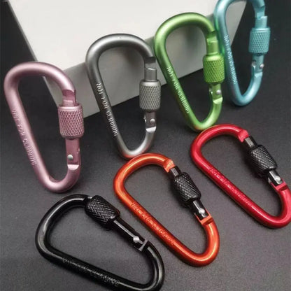 Multi Colors Aluminum Alloy Carabiner Safety Buckle Keychain with Lock Climbing