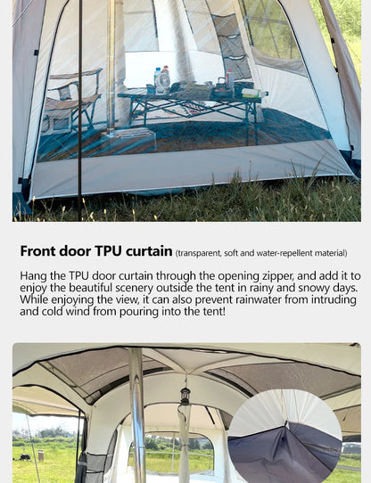 Two-Room office Outdoor Camping Family 6-10 People Double-Layer Large Tent