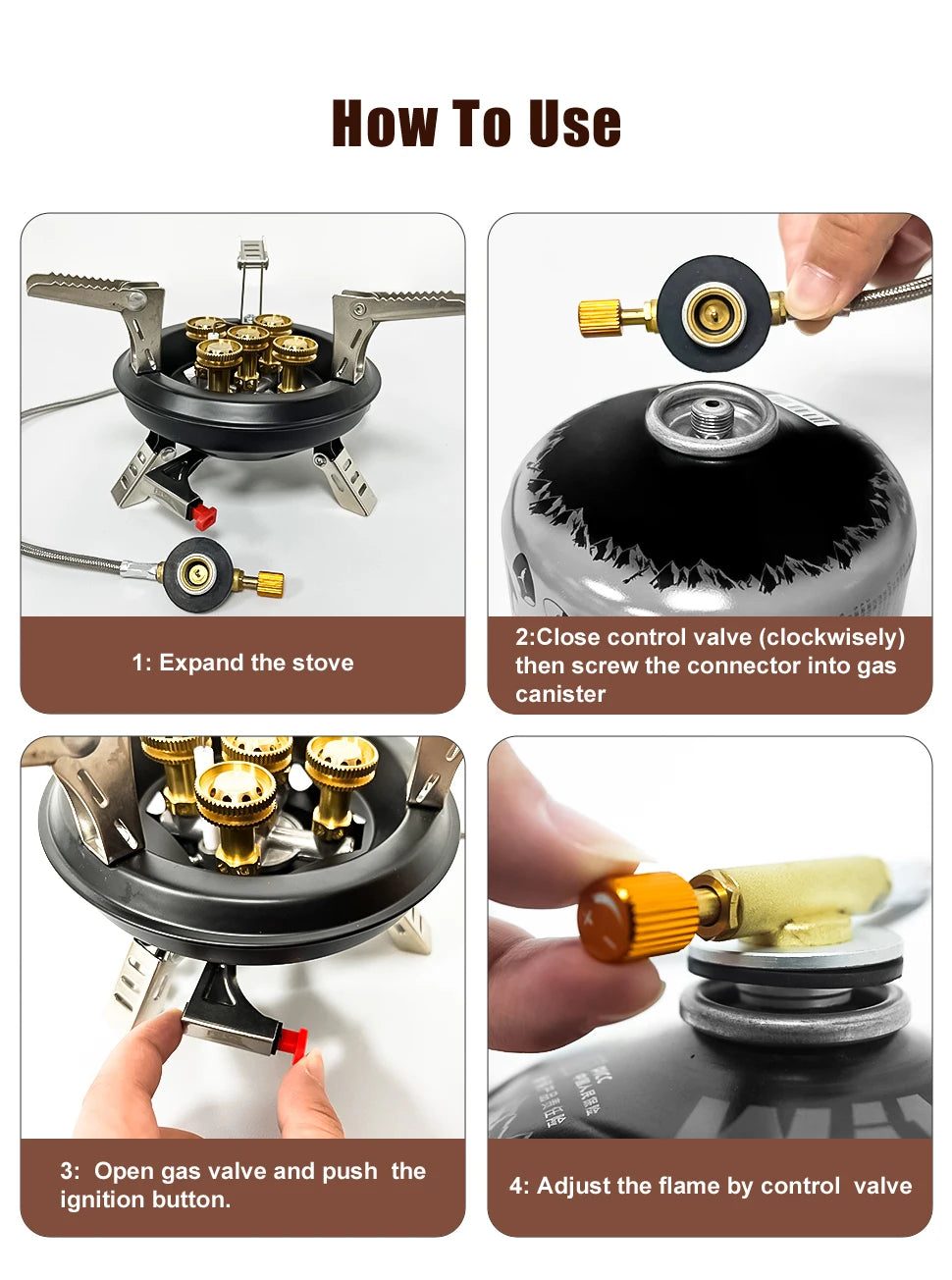 BRS-201A Portable Camping Gas Stove 16000W High Pressured Propane Butane Gas