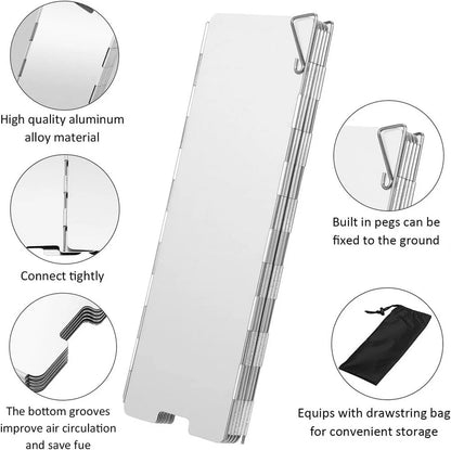 8/9/10/12/14/16 Plates Gas Stove Wind Shield Outdoor Camping