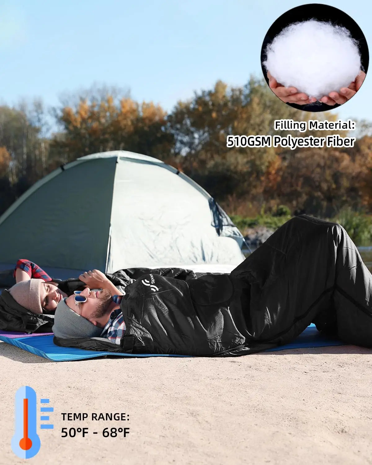 Sportneer Sleeping Bags for Adults 3-4 Season Warm Weather Waterproof Lightweight