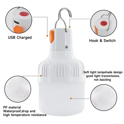 60W Emergency  Camping Rechargeable  Light Bulb