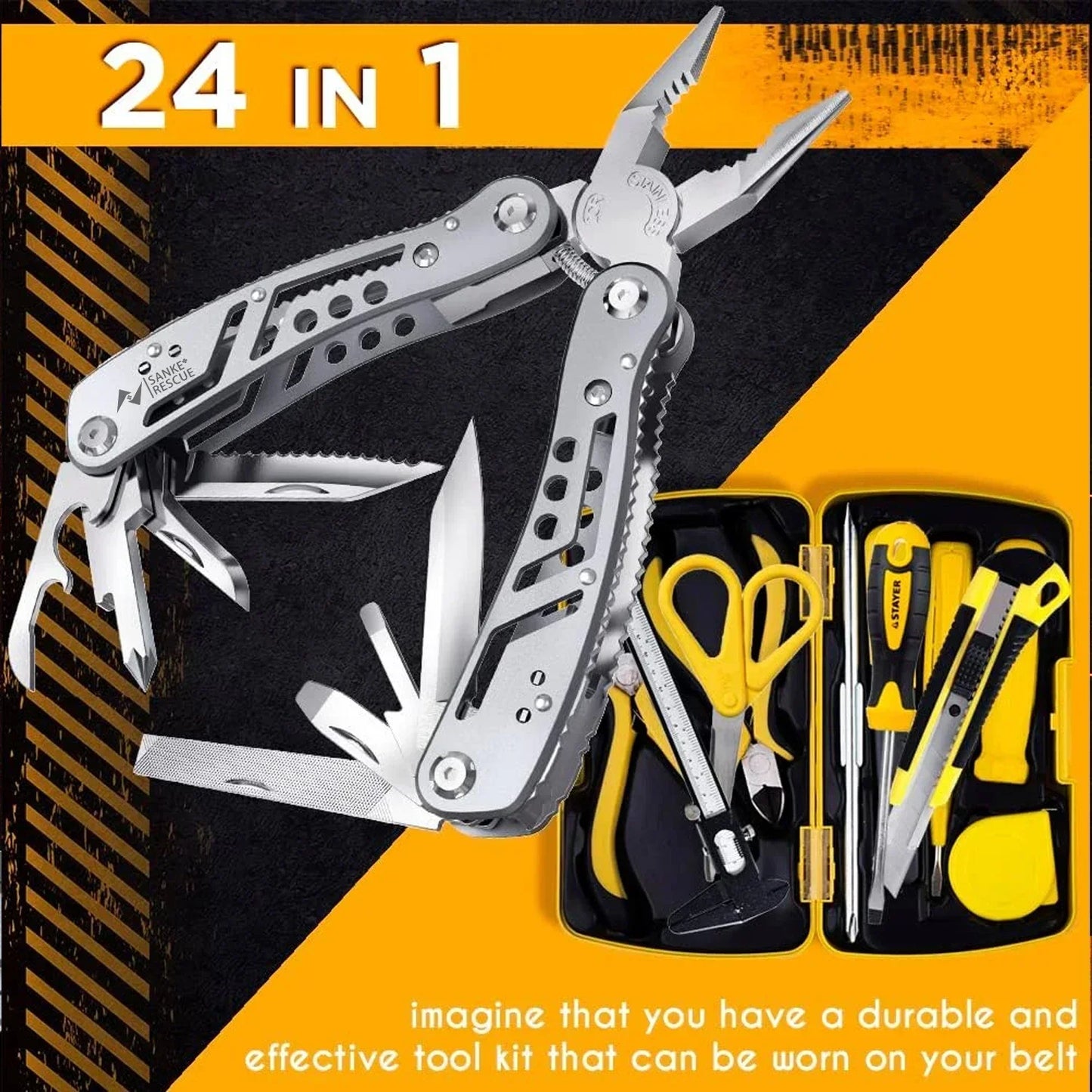 Multitool 24-in-1 Multitools Pliers with Professional Multi-tool for Survival Camping