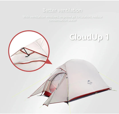 Naturehike Cloud Up 1 2 3 Tent Ultralight 20D Camping Tent Waterproof Outdoor