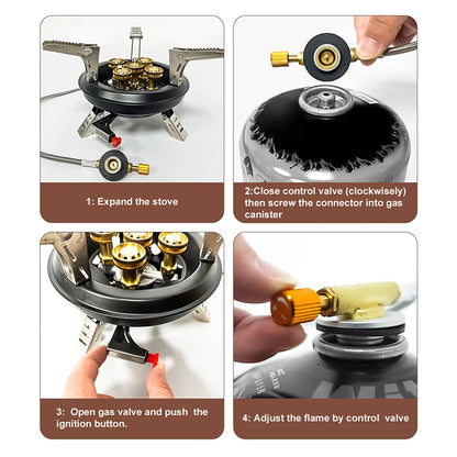 BRS-201A Portable Camping Gas Stove 16000W High Pressured Propane Butane Gas