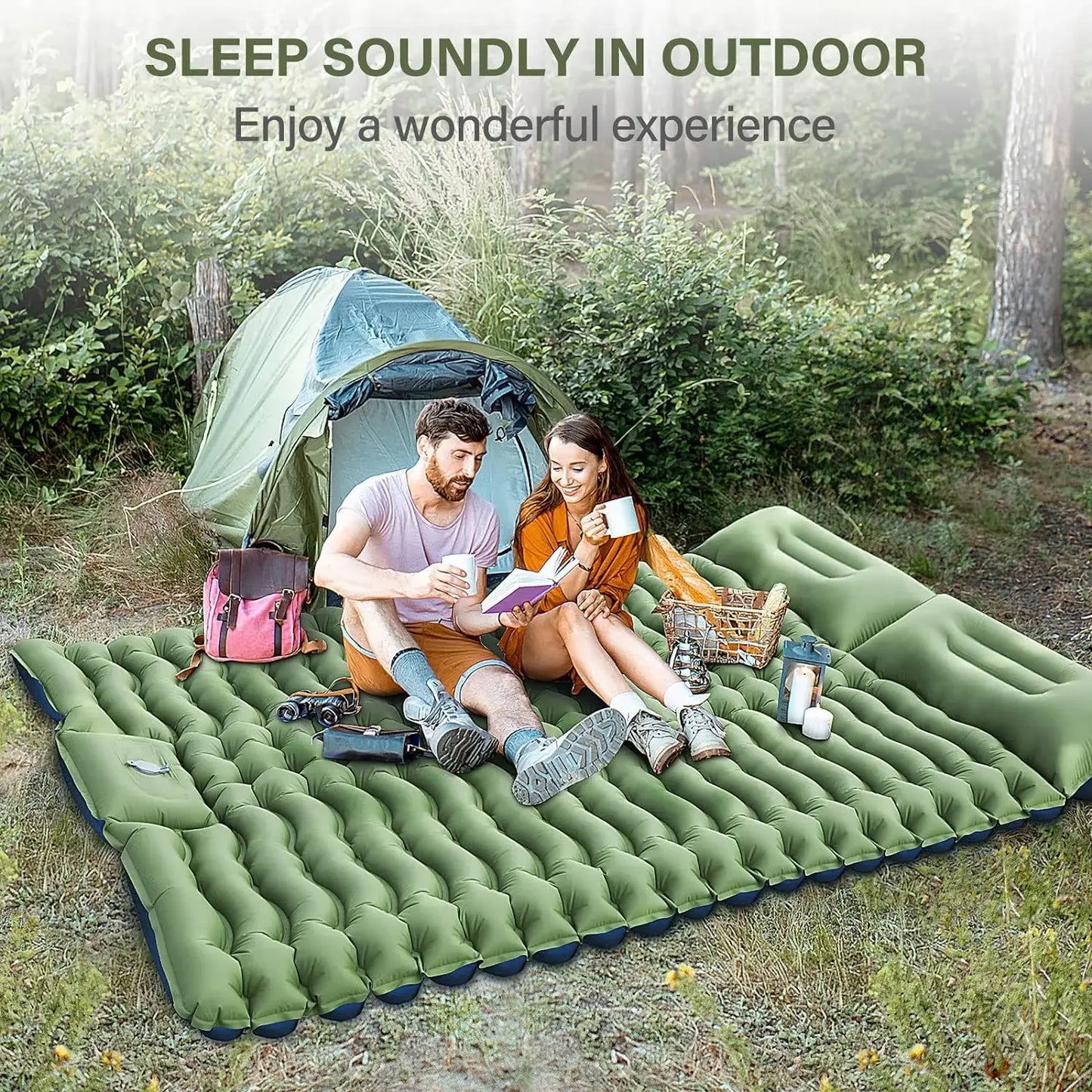 Camping Inflatable Mattress Couple Portable