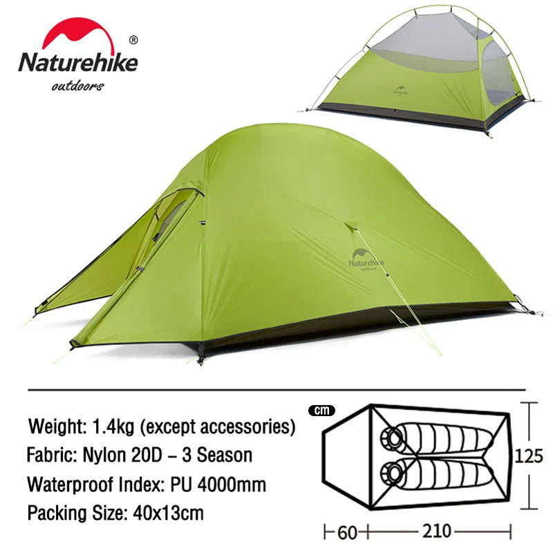 Naturehike Camping Tent Mongar 2 Persons Tent Cloud Up 1 2 3 Person Tent