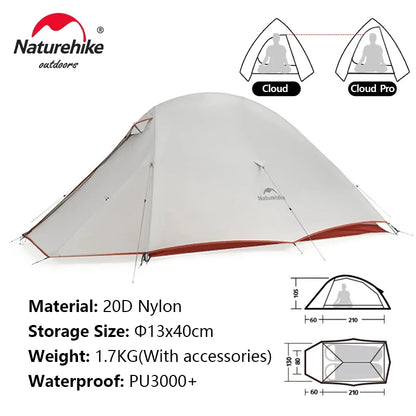 Naturehike Camping Tent Mongar 2 Persons Tent Cloud Up 1 2 3 Person Tent