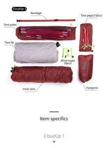 Camping Tent Mongar 2 Persons Tent Cloud Up 1 2 3 Person Tent