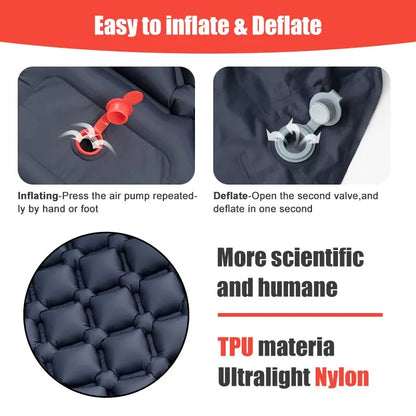 Camping Mat Camping Supplies Nature Hiking Inflatable Mat Portable Lightweight Camping Sleeping Mattress