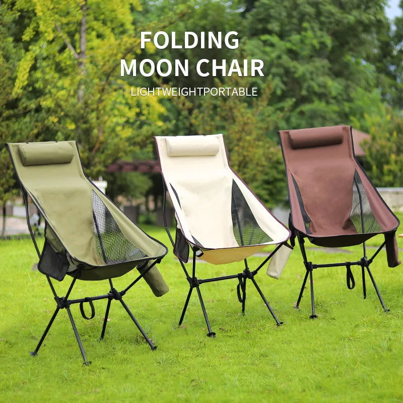 Camping high back moon chair ultra light aluminum alloy