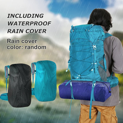 WESTTUNE 50L Hiking Backpack with Rain Cover Multifunctional