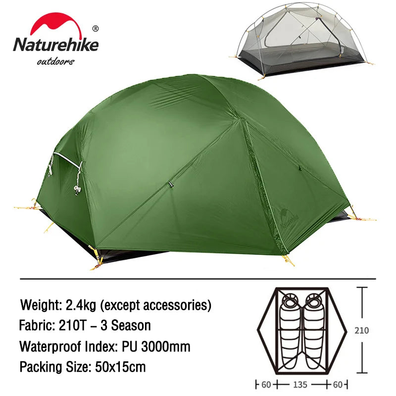 Naturehike Camping Tent Mongar 2 Persons Tent Cloud Up 1 2 3 Person Tent