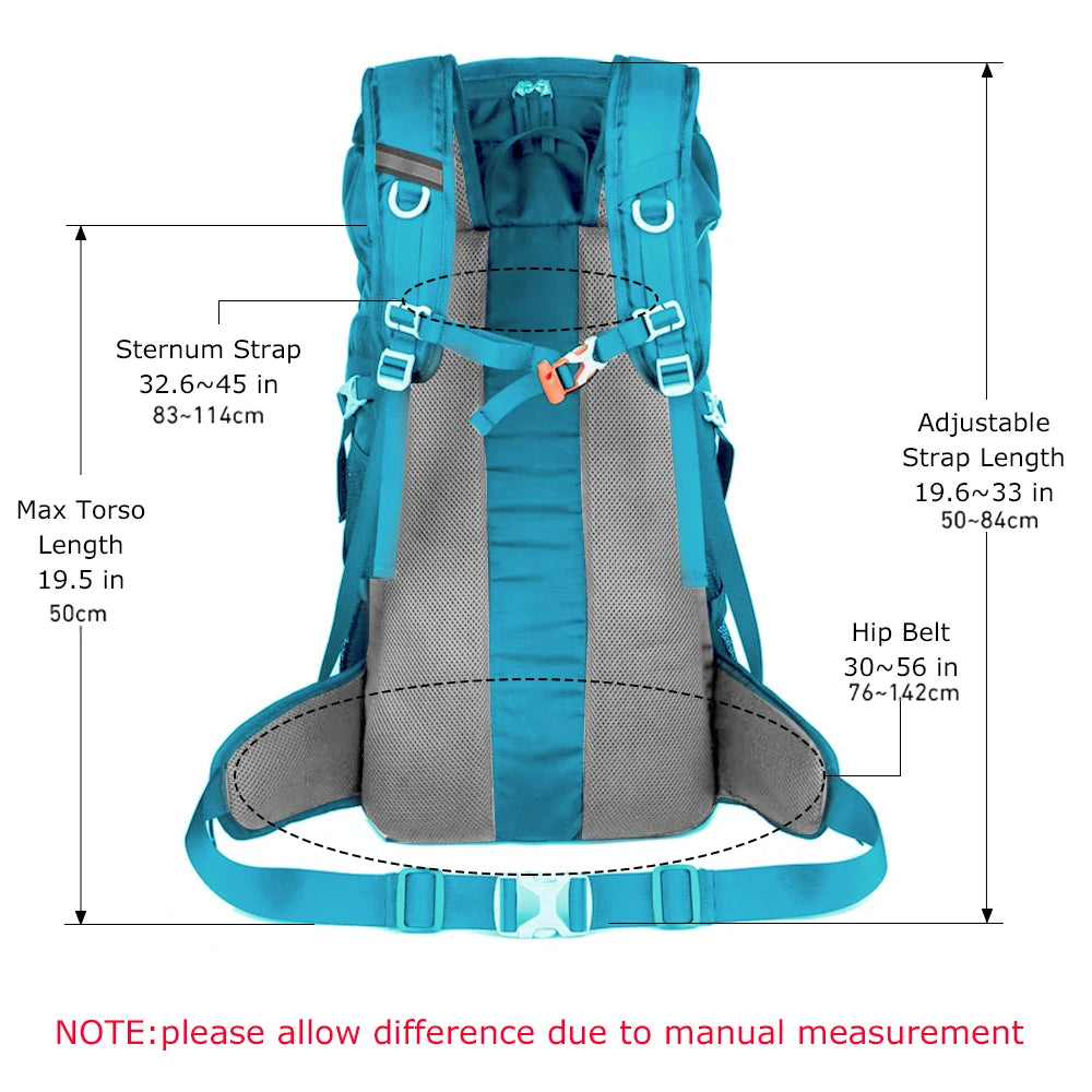 WESTTUNE 50L Hiking Backpack with Rain Cover Multifunctional