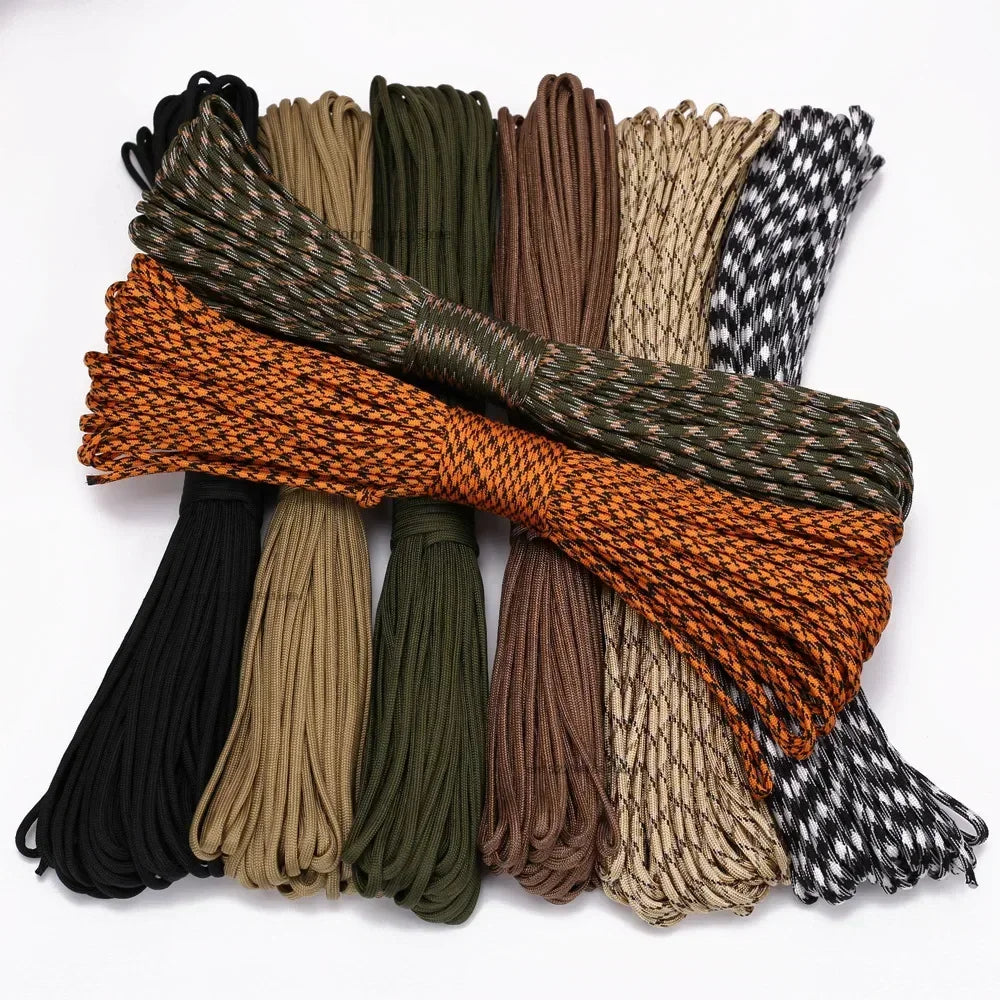 7 Cores 550 Paracord Cord 3M Dia.4mm for Outdoor Camping Survival Lanyard Parachute Rope Hiking Tent Accessories