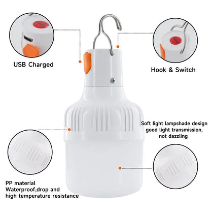 60W Emergency  Camping Rechargeable  Light Bulb