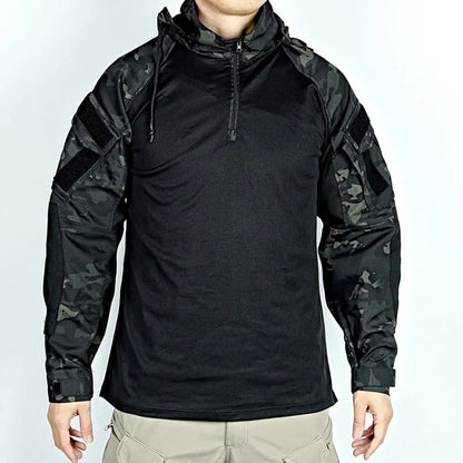 Outdoor Shirts Wear resistant T-Shirt Hooded Men Tactical Shirt Waterproof