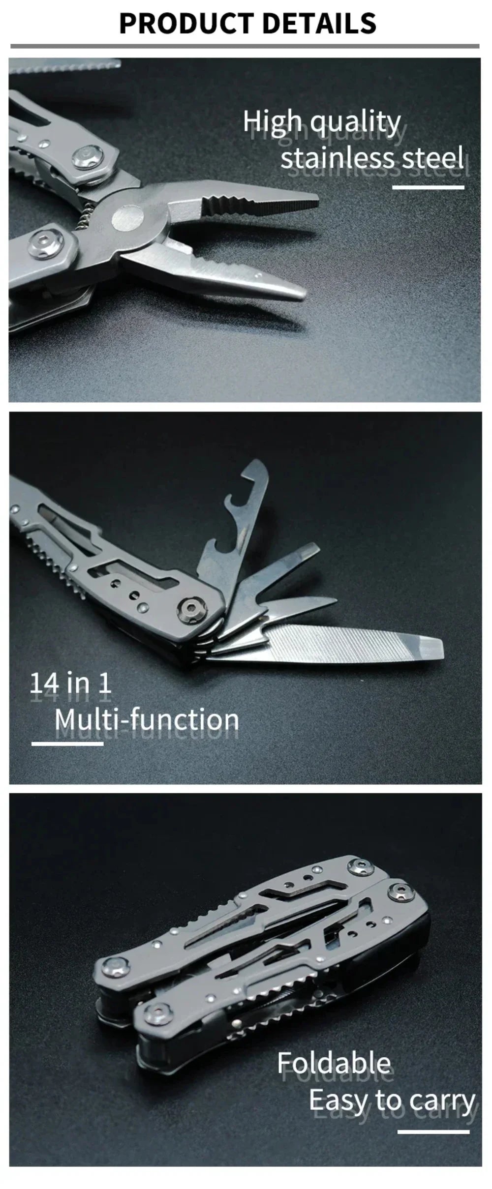 Outdoor Multitool Camping Portable Stainless Steel