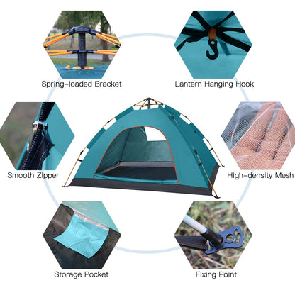 1-2 / 3-4 People Family Tent Water-resistant Portable