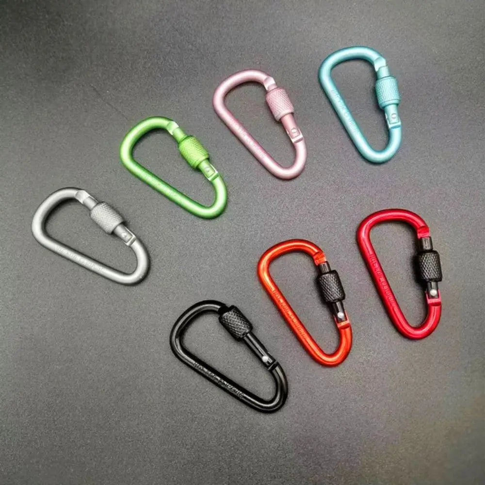 Multi Colors Aluminum Alloy Carabiner Safety Buckle Keychain with Lock Climbing