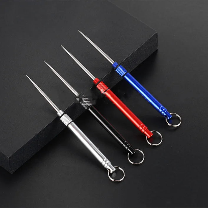 Titanium Outdoor EDC Portable Multi-Purpose Toothpick Bottle Fruit Fork Camping Tool