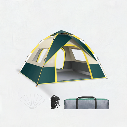 Quick Opening Camping Tent, Waterproof & Windproof, Dual Doors & Windows